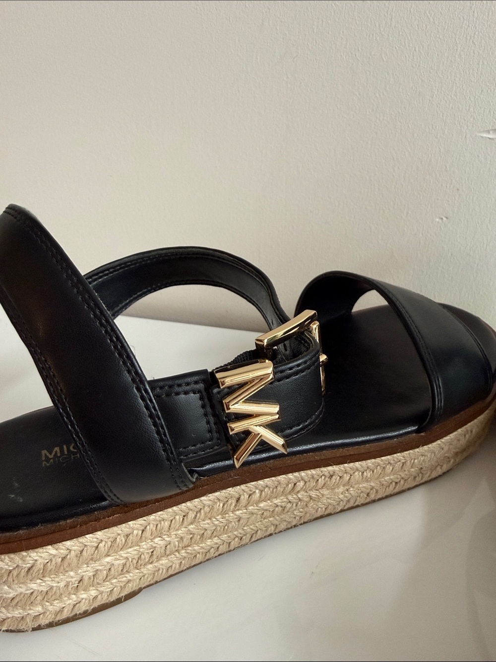 Michael Kors Black Espadrille Platform Sandals - Picture 3 of 8